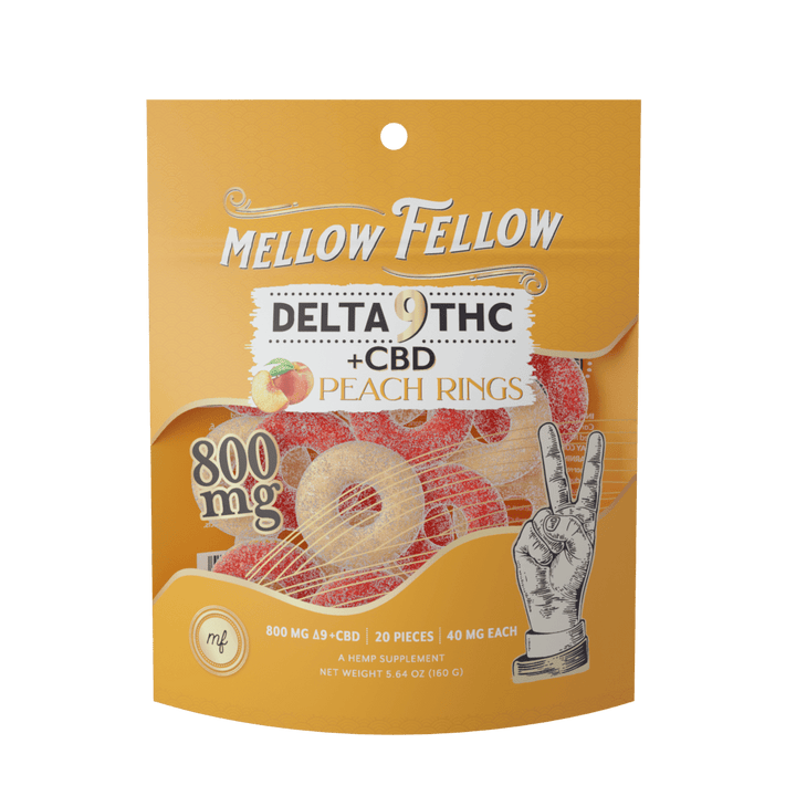 Mellow Fellow Delta 9 THC+CBD Peach Rings 800mg